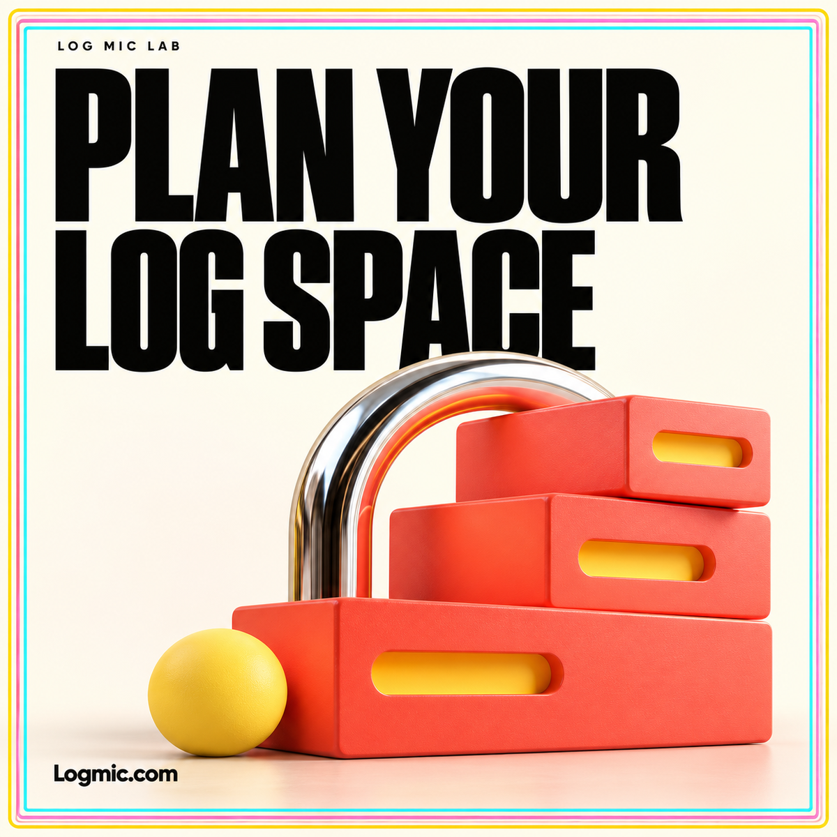 PLAN YOUR LOG SPACE — original Logmic.com typography artwork for Data Logger